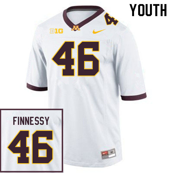 Youth #46 Lucas Finnessy Minnesota Golden Gophers College Football Jerseys Sale-White - Click Image to Close
